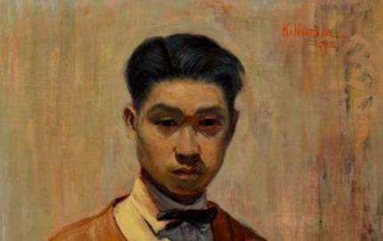 野村Kenjiro(1896-1956)自畫像，1925年。布麵油畫。野村證券(Nomura)。